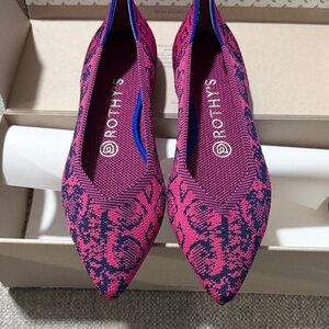 Rothy's Vibrant Pink and Blue Flats